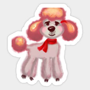 Cute Poodle Drawing Sticker